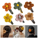 Maxbell Autumn Winter Large Flower Hair Clip Elegant Hairgrips Women Girl Female Orange