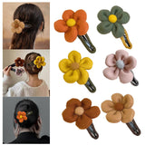 Maxbell Autumn Winter Large Flower Hair Clip Elegant Hairgrips Women Girl Female Orange