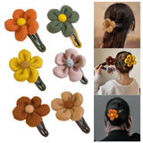 Maxbell Autumn Winter Large Flower Hair Clip Elegant Hairgrips Women Girl Female Orange