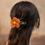 Maxbell Autumn Winter Large Flower Hair Clip Elegant Hairgrips Women Girl Female Orange