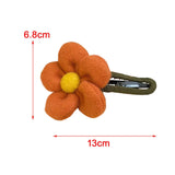 Maxbell Autumn Winter Large Flower Hair Clip Elegant Hairgrips Women Girl Female Orange