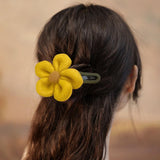 Maxbell Autumn Winter Large Flower Hair Clip Elegant Hairgrips Women Girl Female Yellow