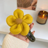 Maxbell Autumn Winter Large Flower Hair Clip Elegant Hairgrips Women Girl Female Yellow