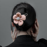 Maxbell Autumn Winter Large Flower Hair Clip Elegant Hairgrips Women Girl Female Pink