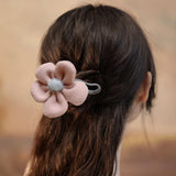 Maxbell Autumn Winter Large Flower Hair Clip Elegant Hairgrips Women Girl Female Pink