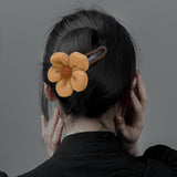 Maxbell Autumn Winter Large Flower Hair Clip Elegant Hairgrips Women Girl Female Khaki