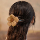 Maxbell Autumn Winter Large Flower Hair Clip Elegant Hairgrips Women Girl Female Khaki
