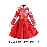 Maxbell Chinese Traditional Girls Dress Windproof for Cosplay Costume Lunar New Year 110cm