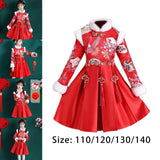 Maxbell Chinese Traditional Girls Dress Windproof for Cosplay Costume Lunar New Year 110cm