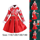 Maxbell Chinese Traditional Girls Dress Windproof for Cosplay Costume Lunar New Year 110cm