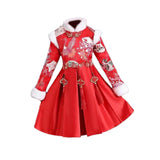 Maxbell Chinese Traditional Girls Dress Windproof for Cosplay Costume Lunar New Year 110cm