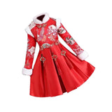 Maxbell Chinese Traditional Girls Dress Windproof for Cosplay Costume Lunar New Year 110cm