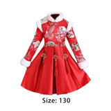 Maxbell Chinese Traditional Girls Dress Windproof for Cosplay Costume Lunar New Year 130cm