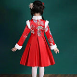 Maxbell Chinese Traditional Girls Dress Windproof for Cosplay Costume Lunar New Year 130cm