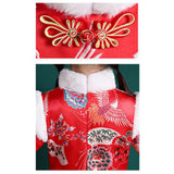 Maxbell Chinese Traditional Girls Dress Windproof for Cosplay Costume Lunar New Year 140cm