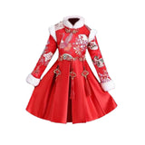 Maxbell Chinese Traditional Girls Dress Windproof for Cosplay Costume Lunar New Year 140cm