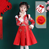 Maxbell Chinese Traditional Girls Dress Windproof for Cosplay Costume Lunar New Year 140cm