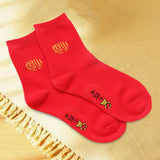 Maxbell Chinese New Year Red Crew Socks Fu Decorative for Sports Bedroom Winter Men