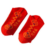 Maxbell Red Socks Embroidery Socks with Chinese Cultural Characteristics Breathable