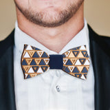 Maxbell Wood Bow Tie Decoration Men Fashion for Birthday Festival Wedding Triangle