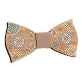 Maxbell Wood Bow Tie Decoration Men Fashion for Birthday Festival Wedding Window Pattern