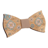 Maxbell Wood Bow Tie Decoration Men Fashion for Birthday Festival Wedding Window Pattern