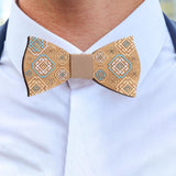 Maxbell Wood Bow Tie Decoration Men Fashion for Birthday Festival Wedding Window Pattern