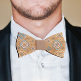 Maxbell Wood Bow Tie Decoration Men Fashion for Birthday Festival Wedding Window Pattern