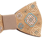Maxbell Wood Bow Tie Decoration Men Fashion for Birthday Festival Wedding Window Pattern