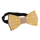 Maxbell Wood Bow Tie Decoration Men Fashion for Birthday Festival Wedding Circle