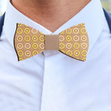 Maxbell Wood Bow Tie Decoration Men Fashion for Birthday Festival Wedding Circle