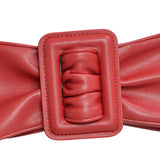 Maxbell Wide Waist Belt Cinch PU Leather Band for Women Ladies Dress Accessories Red