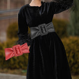 Maxbell Wide Waist Belt Cinch PU Leather Band for Women Ladies Dress Accessories Red
