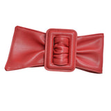 Maxbell Wide Waist Belt Cinch PU Leather Band for Women Ladies Dress Accessories Red