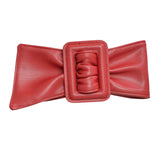 Maxbell Wide Waist Belt Cinch PU Leather Band for Women Ladies Dress Accessories Red