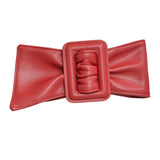 Maxbell Wide Waist Belt Cinch PU Leather Band for Women Ladies Dress Accessories Red