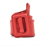Maxbell Wide Waist Belt Cinch PU Leather Band for Women Ladies Dress Accessories Red