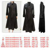 Maxbell Womens PU Leather Jacket Dress Holiday Overcoat Full Zipper Lapel Collar XL Black