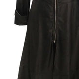 Maxbell Womens PU Leather Jacket Dress Holiday Overcoat Full Zipper Lapel Collar XXL Black