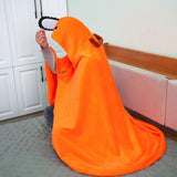 Maxbell Cute Cartoon Cloak Cosplay Costume Flannel Cape Warm Blanket Orange