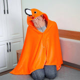 Maxbell Cute Cartoon Cloak Cosplay Costume Flannel Cape Warm Blanket Orange