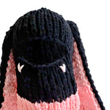 Maxbell Winter Knitted Hat Thermal Face Cover Ear Protection Rabbit Ear Beanie Hats Pink