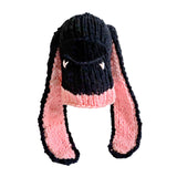 Maxbell Winter Knitted Hat Thermal Face Cover Ear Protection Rabbit Ear Beanie Hats Pink