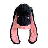 Maxbell Winter Knitted Hat Thermal Face Cover Ear Protection Rabbit Ear Beanie Hats Pink