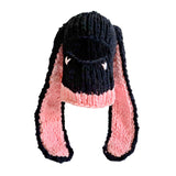 Maxbell Winter Knitted Hat Thermal Face Cover Ear Protection Rabbit Ear Beanie Hats Pink