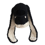 Maxbell Winter Knitted Hat Thermal Face Cover Ear Protection Rabbit Ear Beanie Hats Beige