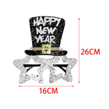 Maxbell Happy New Year Eyeglasses Eyewear Glitter for New Year'S Eve Party Favors Argent