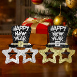 Maxbell Happy New Year Eyeglasses Eyewear Glitter for New Year'S Eve Party Favors Argent