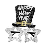 Maxbell Happy New Year Eyeglasses Eyewear Glitter for New Year'S Eve Party Favors Argent