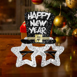 Maxbell Happy New Year Eyeglasses Eyewear Glitter for New Year'S Eve Party Favors Argent